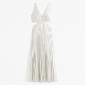Pleated Cutout Maxi Dress